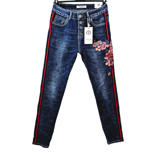 Karostar Jeans mit Stickerei