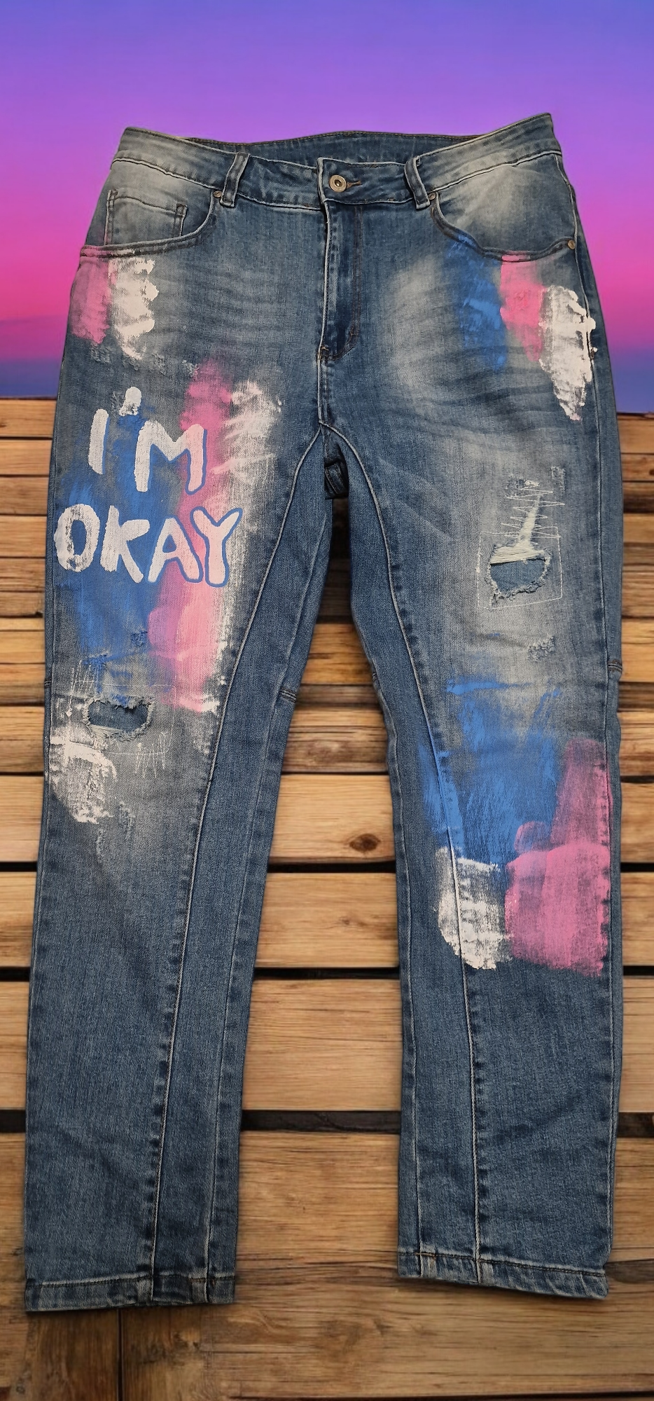 Sexy Women Jeans " I am Okay"